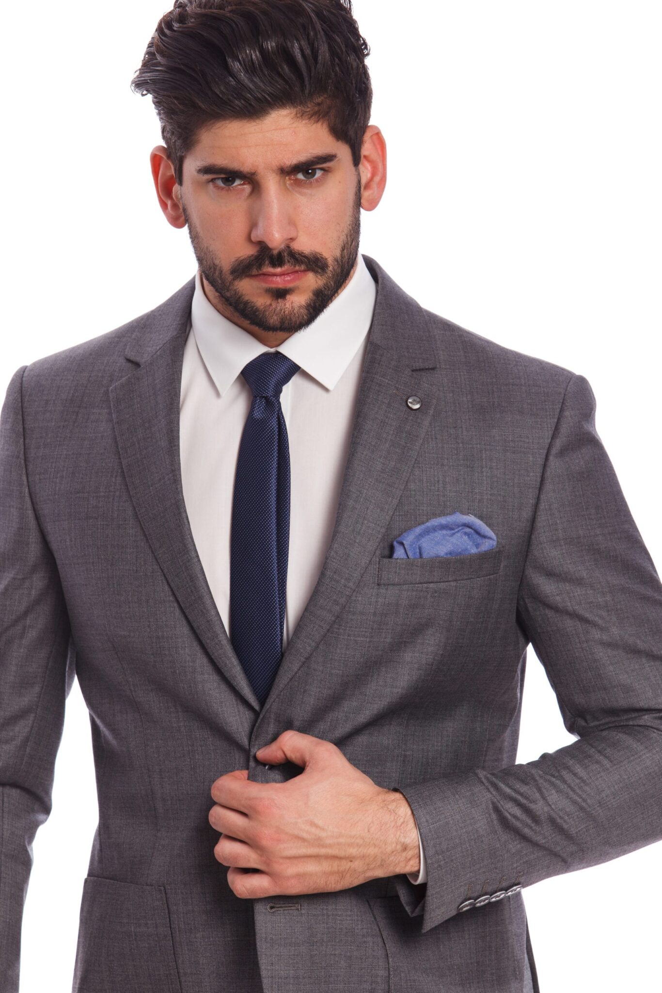 Bergamo Világosszürke Slim Fit Gyapjú Öltönyzakó