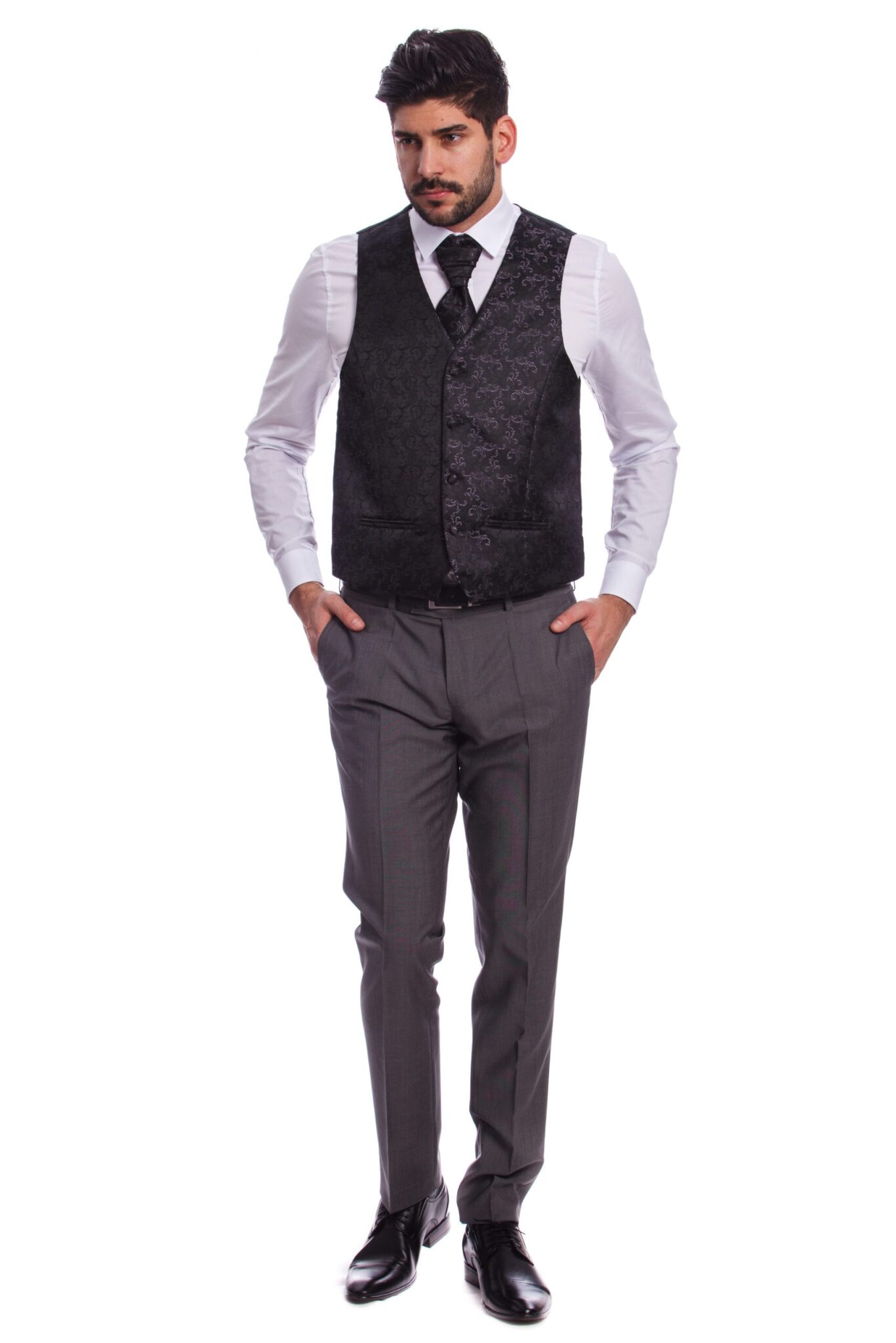 Fekete Mintás Esküvői Mellény Szett Fekete Mintás Esküvői Mellény Szett