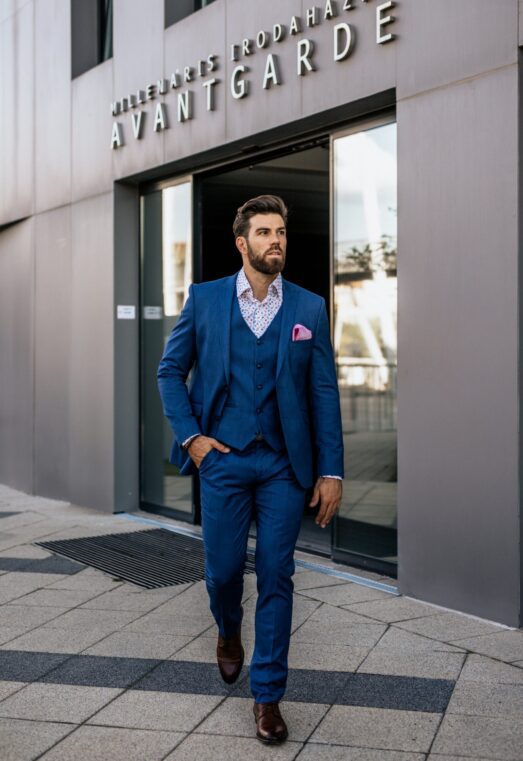 Ralph Redford Kék Slim Fit Öltönynadrág