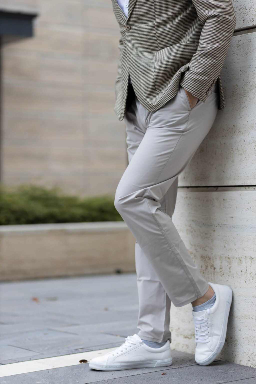 Világosszürke Slim Fit Chino Nadrág