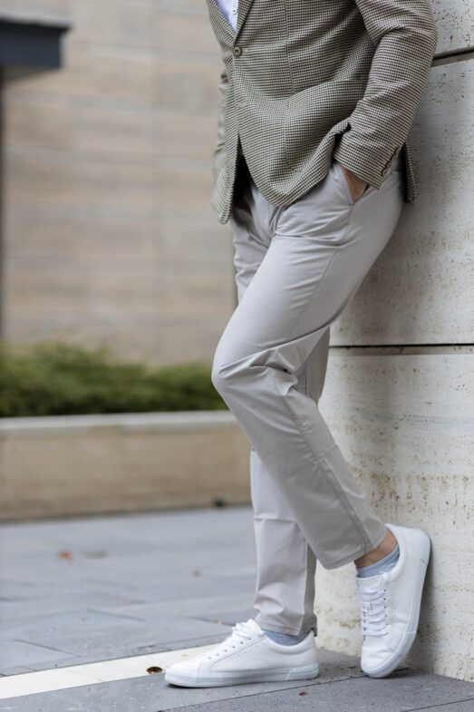 Világosszürke Slim Fit Chino Nadrág