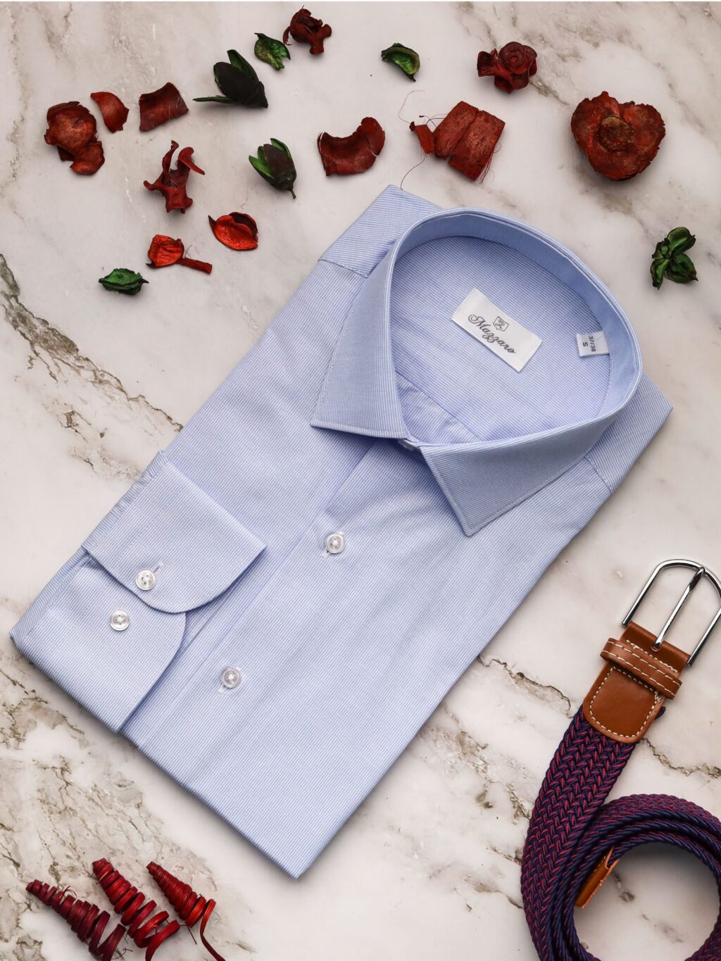 Mazzaro Világoskék Csíkos Ing