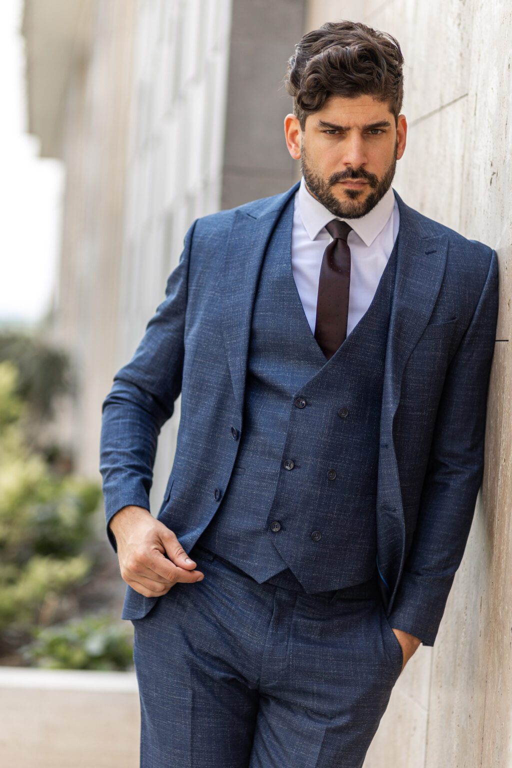 Farmerkék Slim Fit Mellény