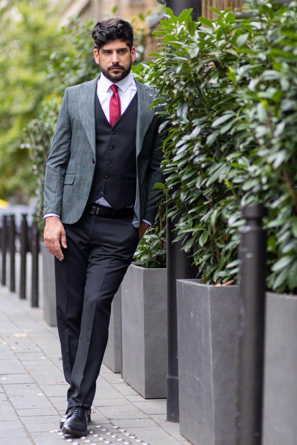 Fekete Slim Fit Öltönynadrág