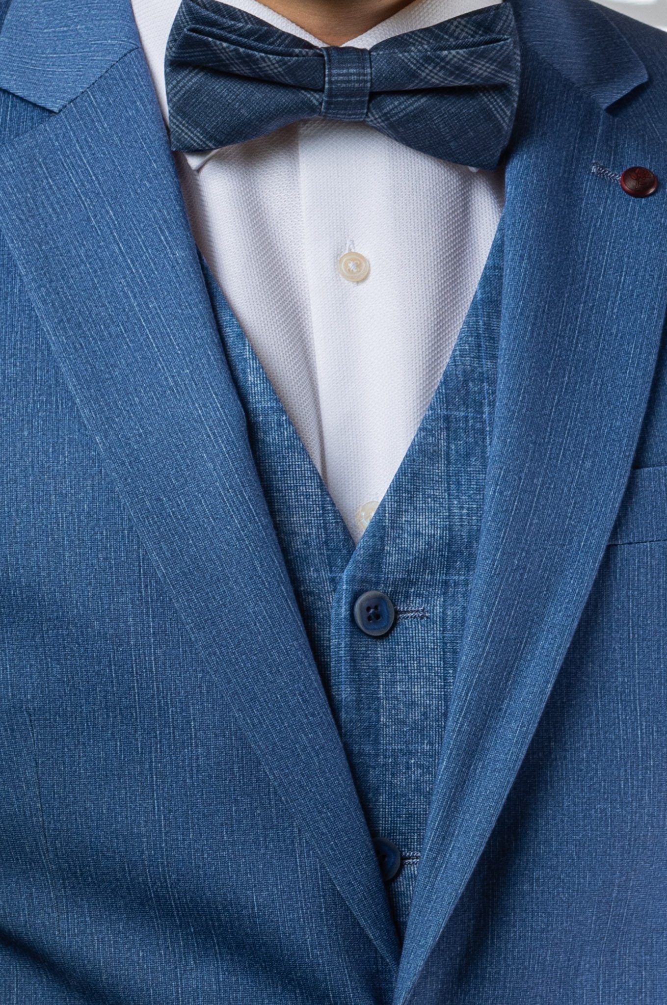 Világoskék Ötrészes Slim Öltöny Világoskék Ötrészes Slim Öltöny