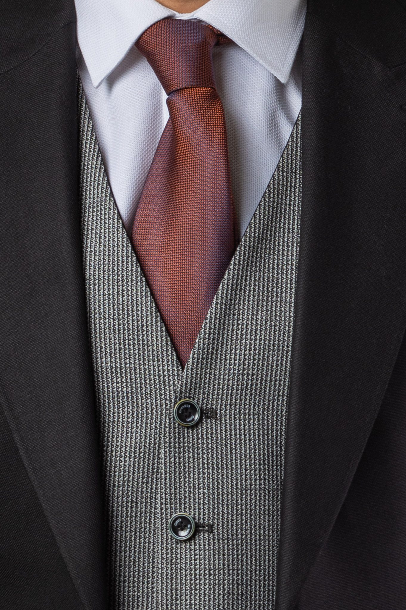 Fekete Háromrészes Slim Öltöny Fekete Háromrészes Slim Öltöny