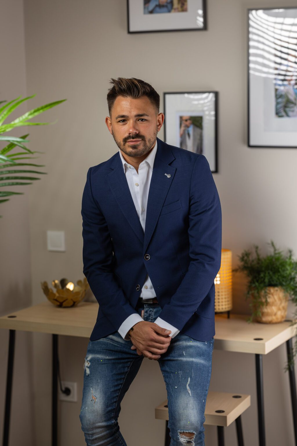 Matrózkék Slim Fit Sportzakó