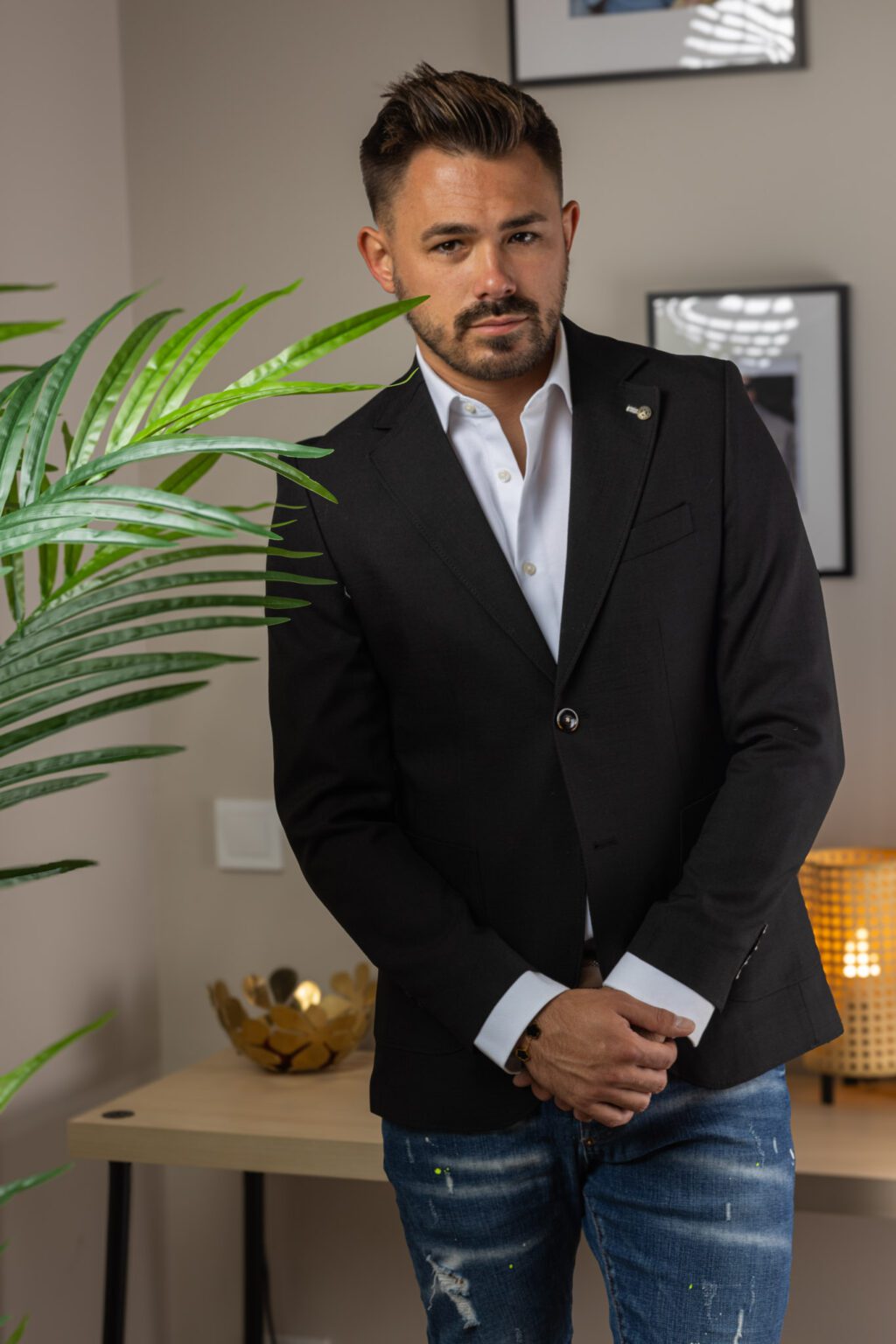 Fekete Slim Fit Sportzakó