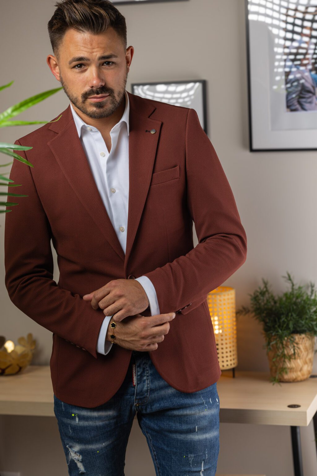 Rozsdabarna Slim Fit Sportzakó