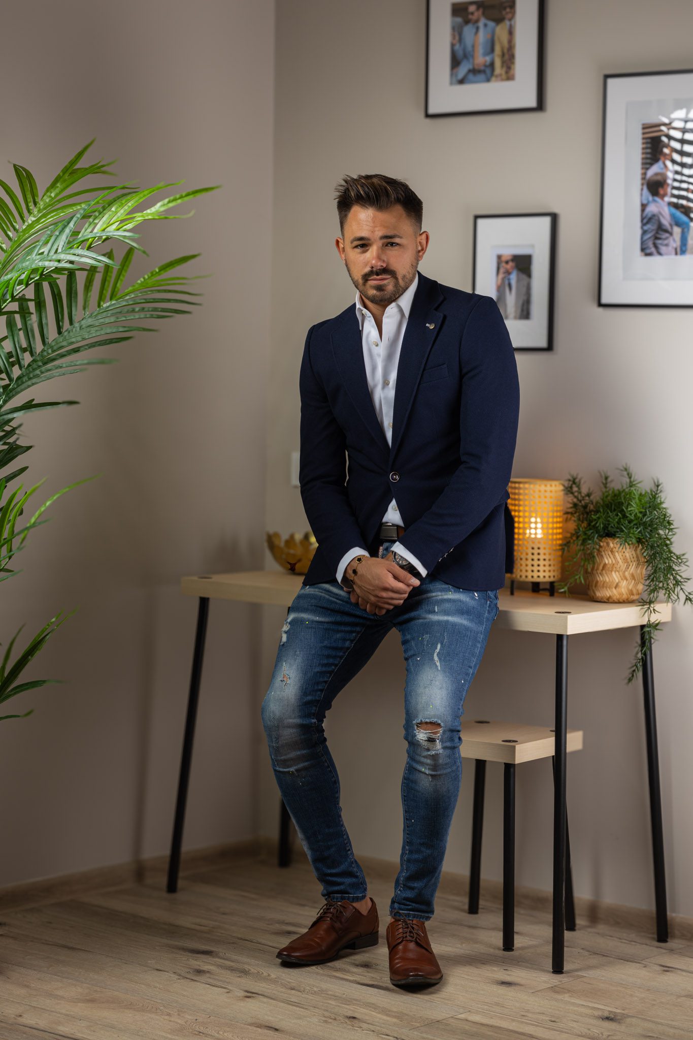 Sötétkék Slim Fit Sportzakó Sötétkék Slim Fit Sportzakó