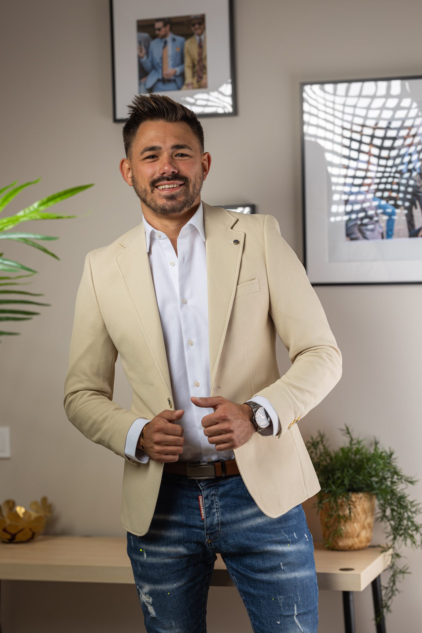 Vajszínű Slim Fit Sportzakó