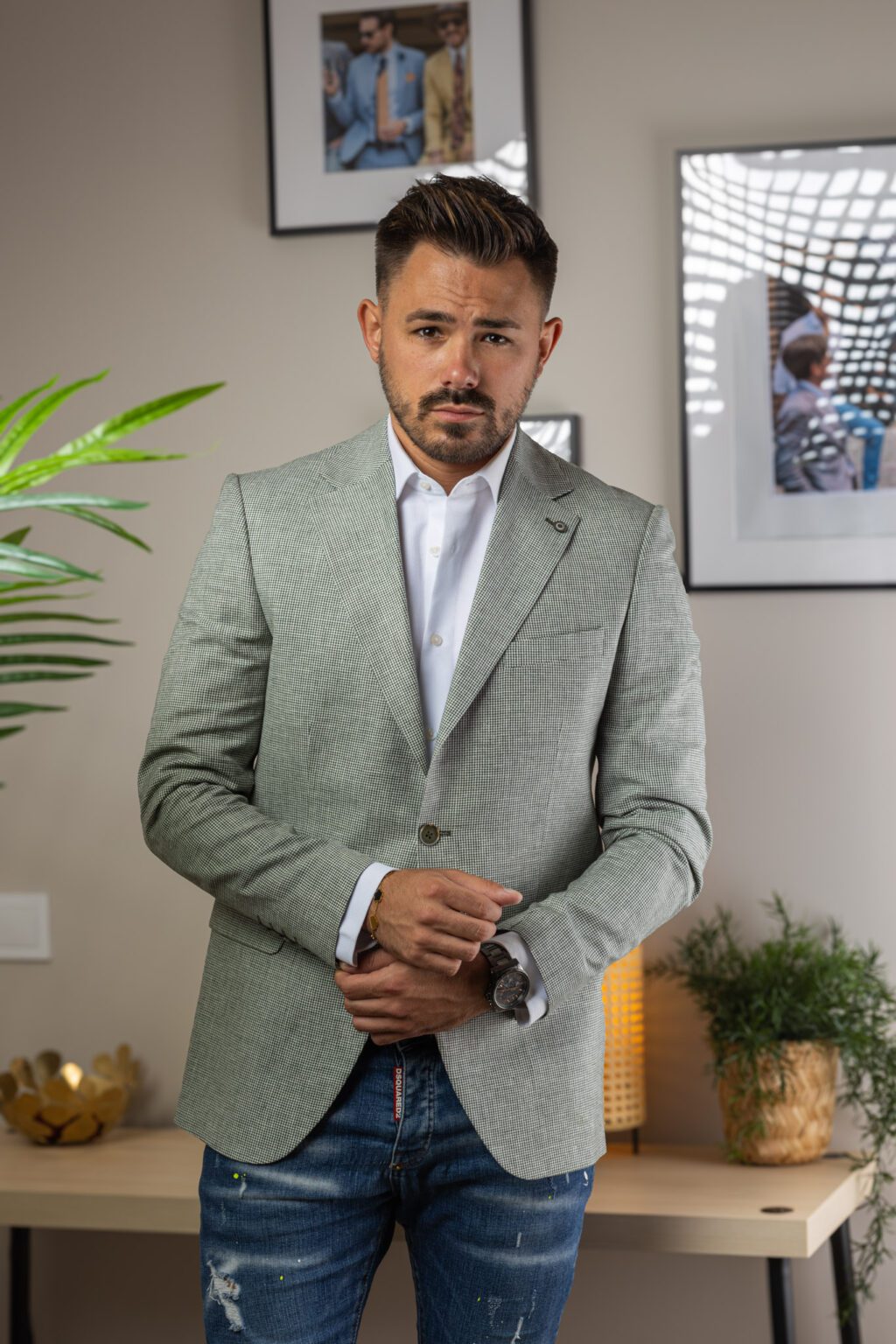 Zöld Pepita Sportzakó