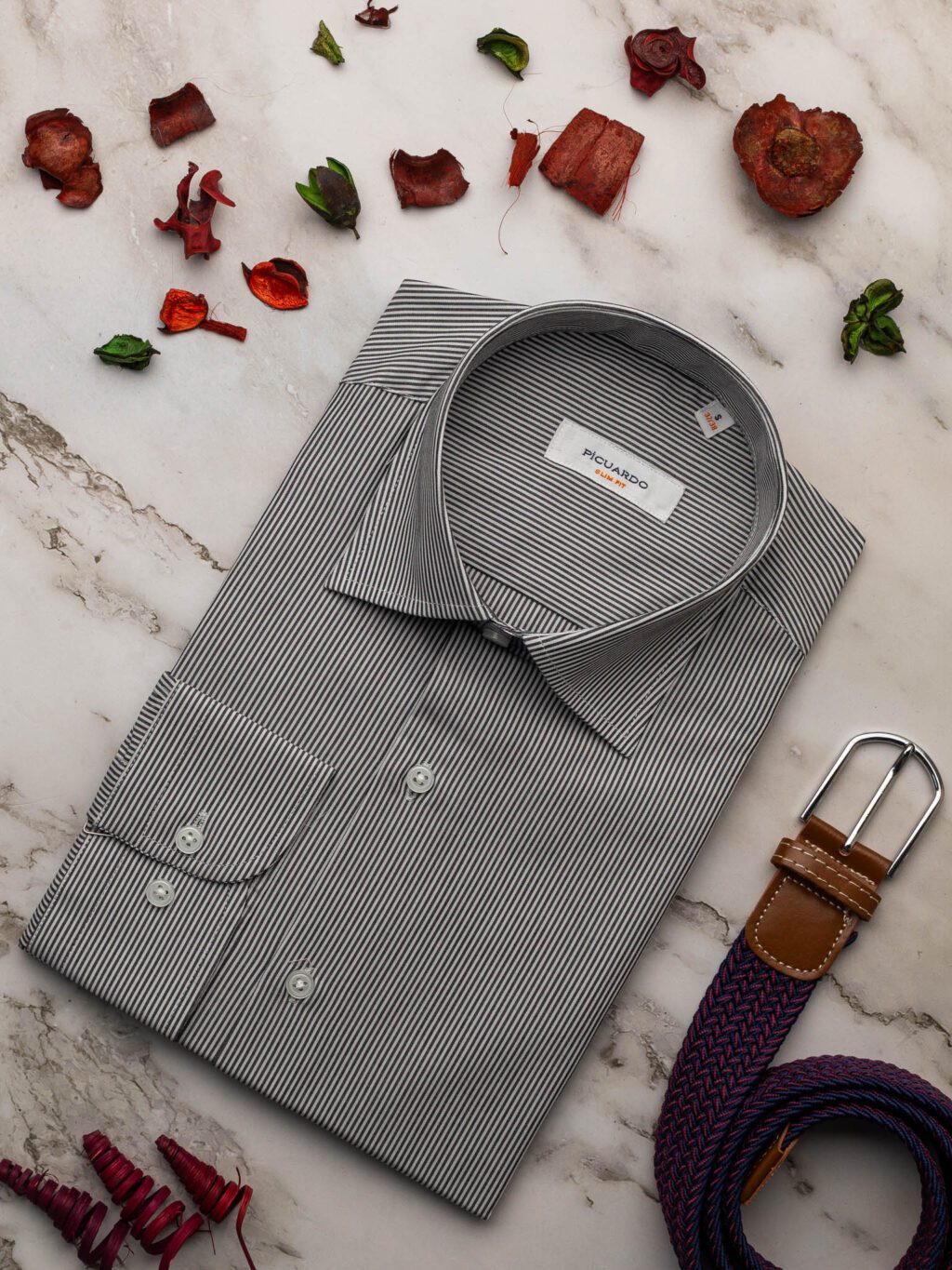 Szürke-Fehér Csíkos Ing