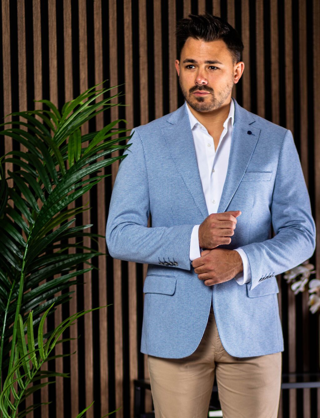 Világoskék Apró Kockás Sportzakó