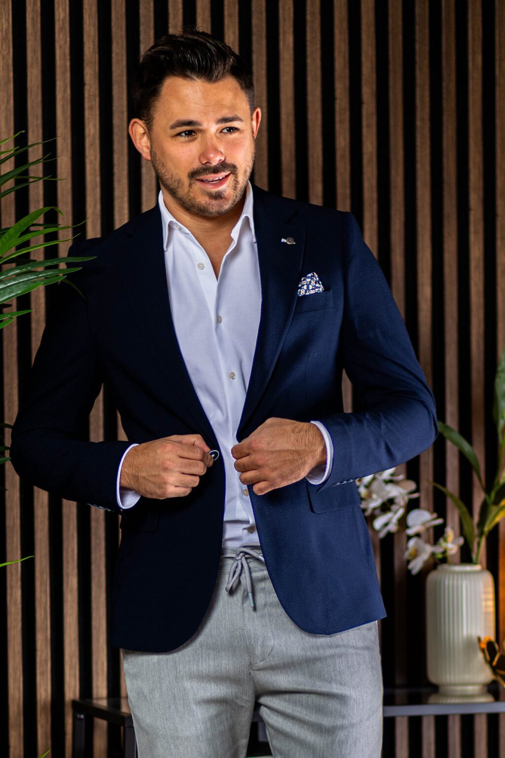 Sötétkék Slim Fit Sportzakó