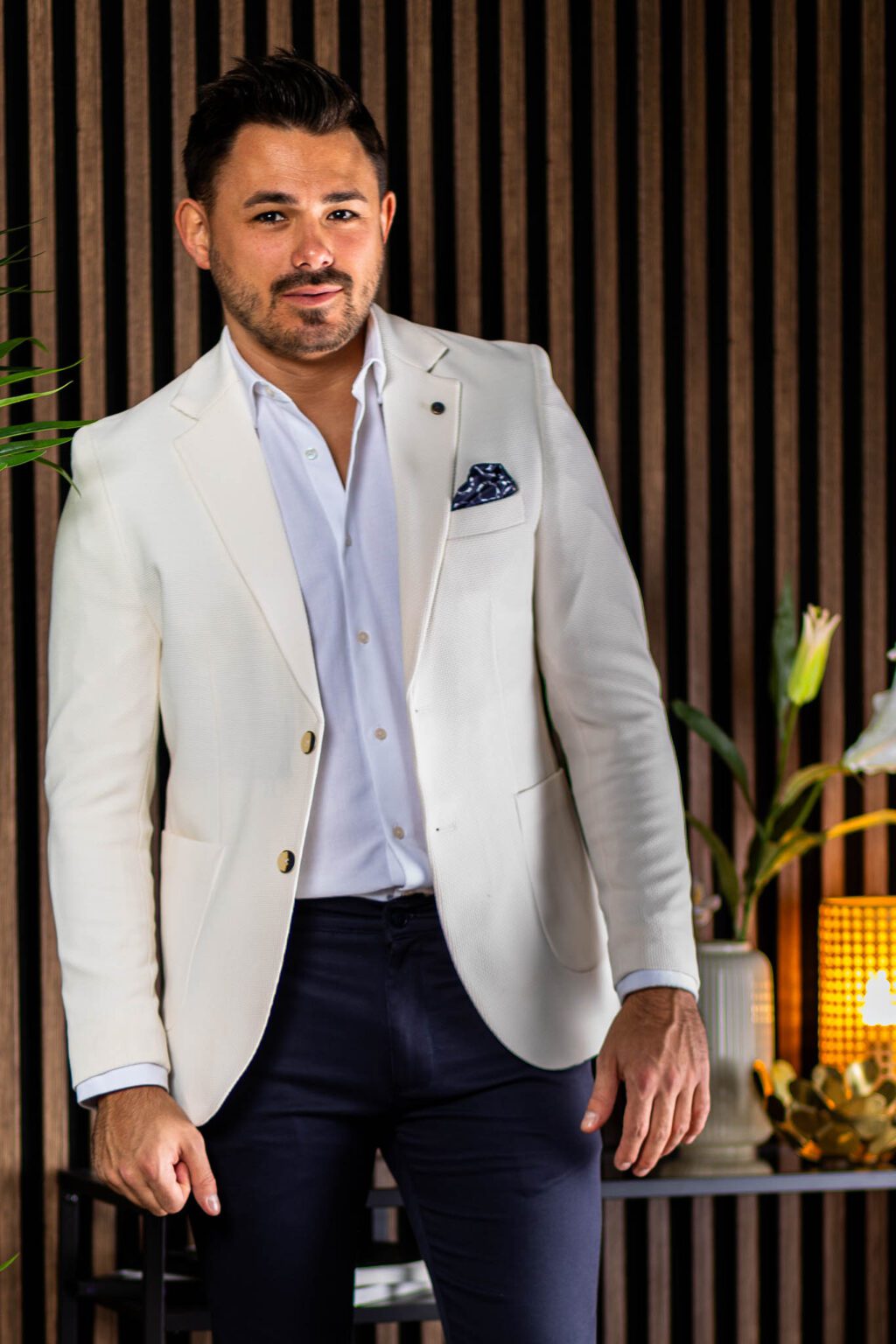 Törtfehér Slim Fit  Sportzakó