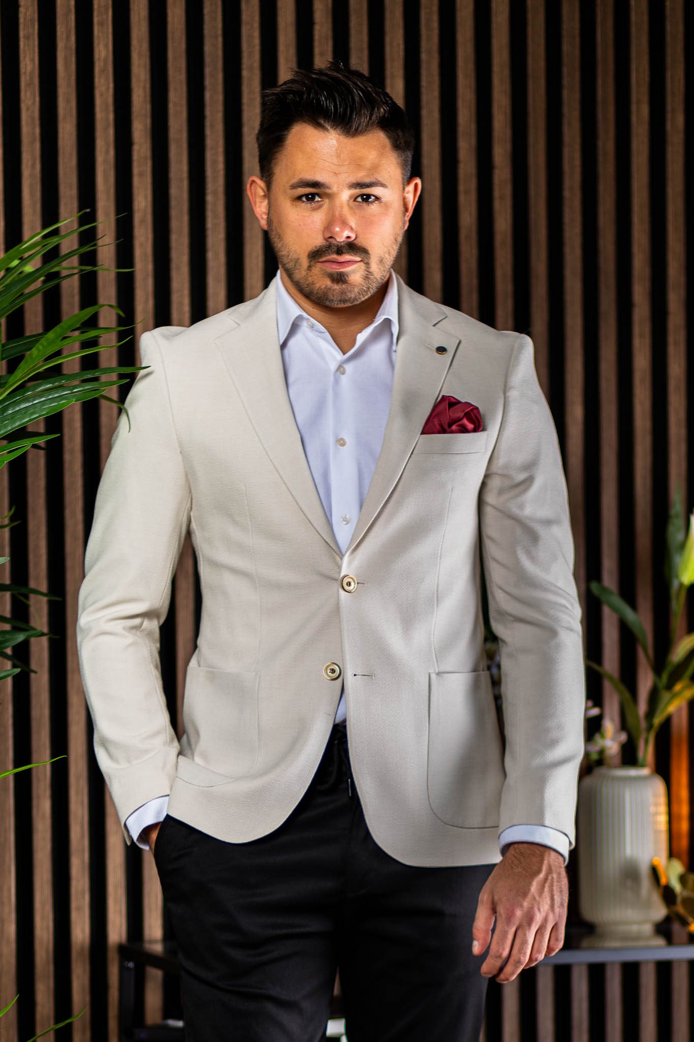 Ekrű Slim Fit  Sportzakó