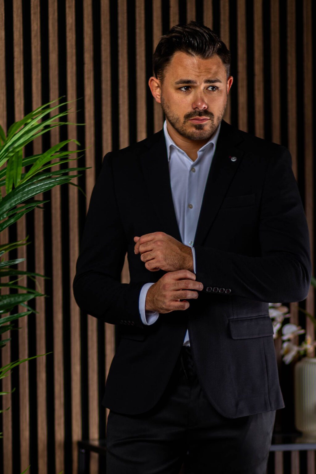 Fekete Slim Fit Sportzakó