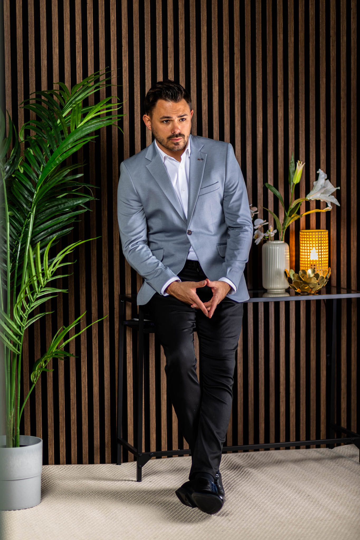 Világos Szürke Slim Fit Sportzakó Világos Szürke Slim Fit Sportzakó