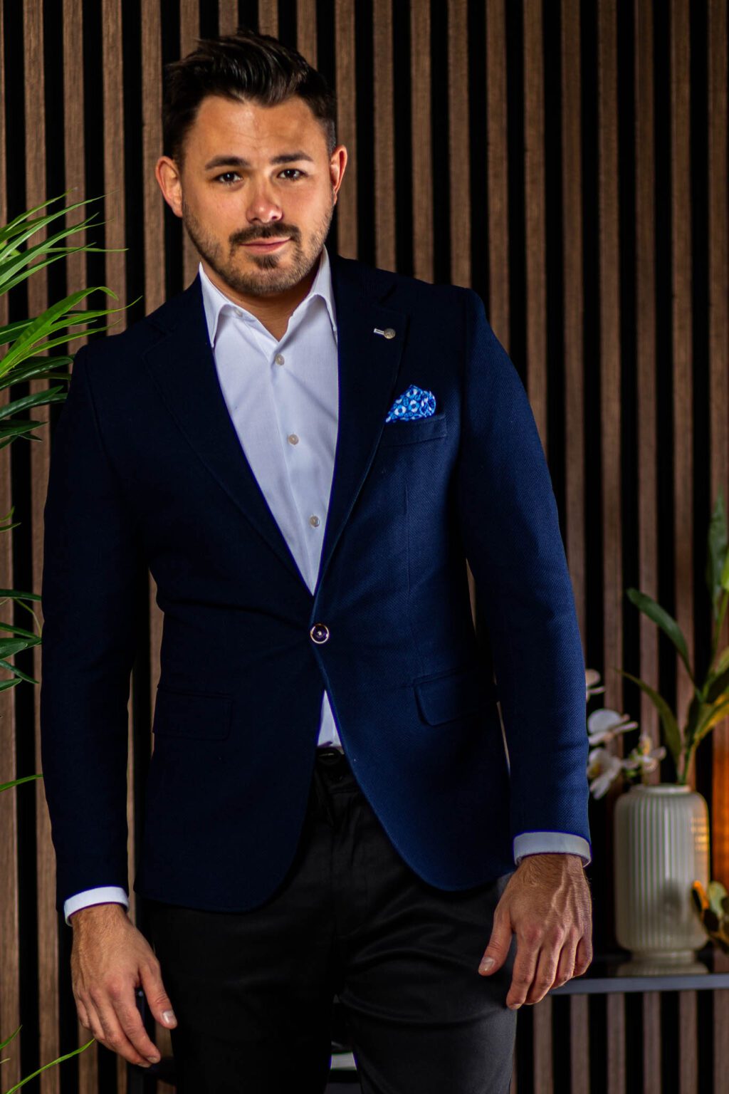 Sötétkék Slim Fit Sportzakó