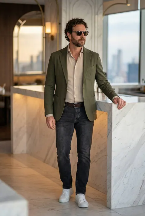Slim Fit Fekete Koptatott  Farmer Nadrág