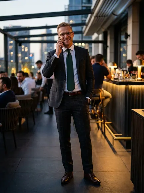 Szürke Kockás Kétrészes Öltöny