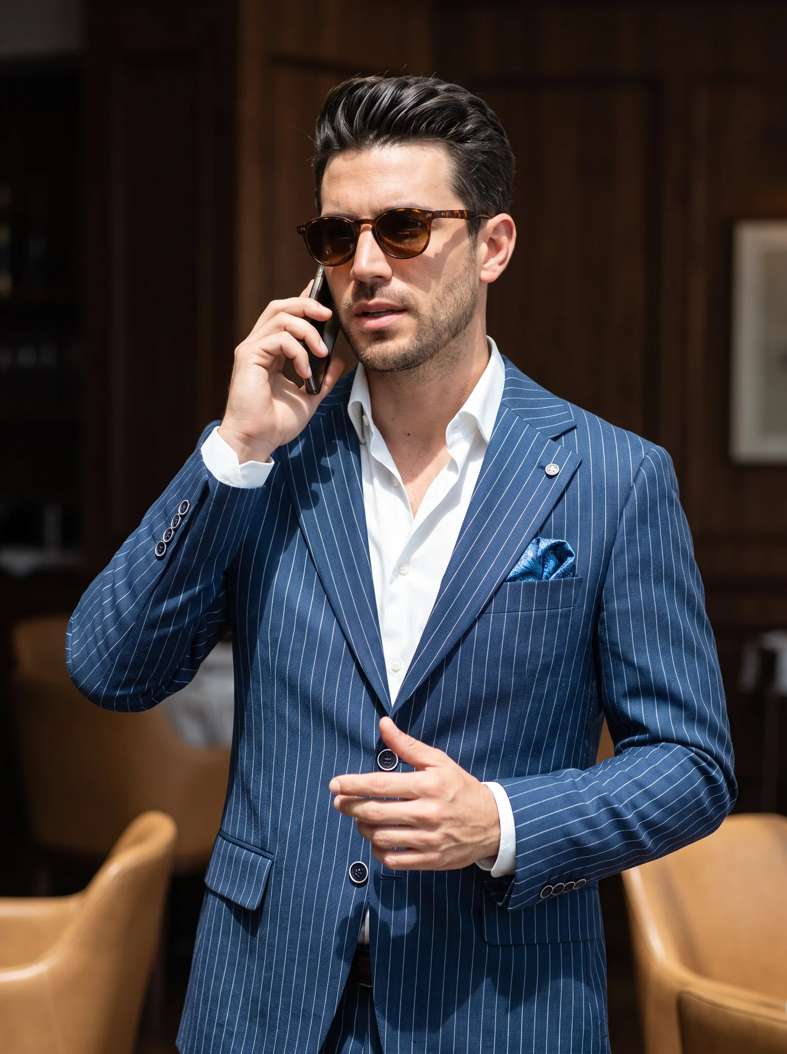 Kék-Fehér Csíkos Slim Fit Sportzakó Kék-Fehér Csíkos Slim Fit Sportzakó