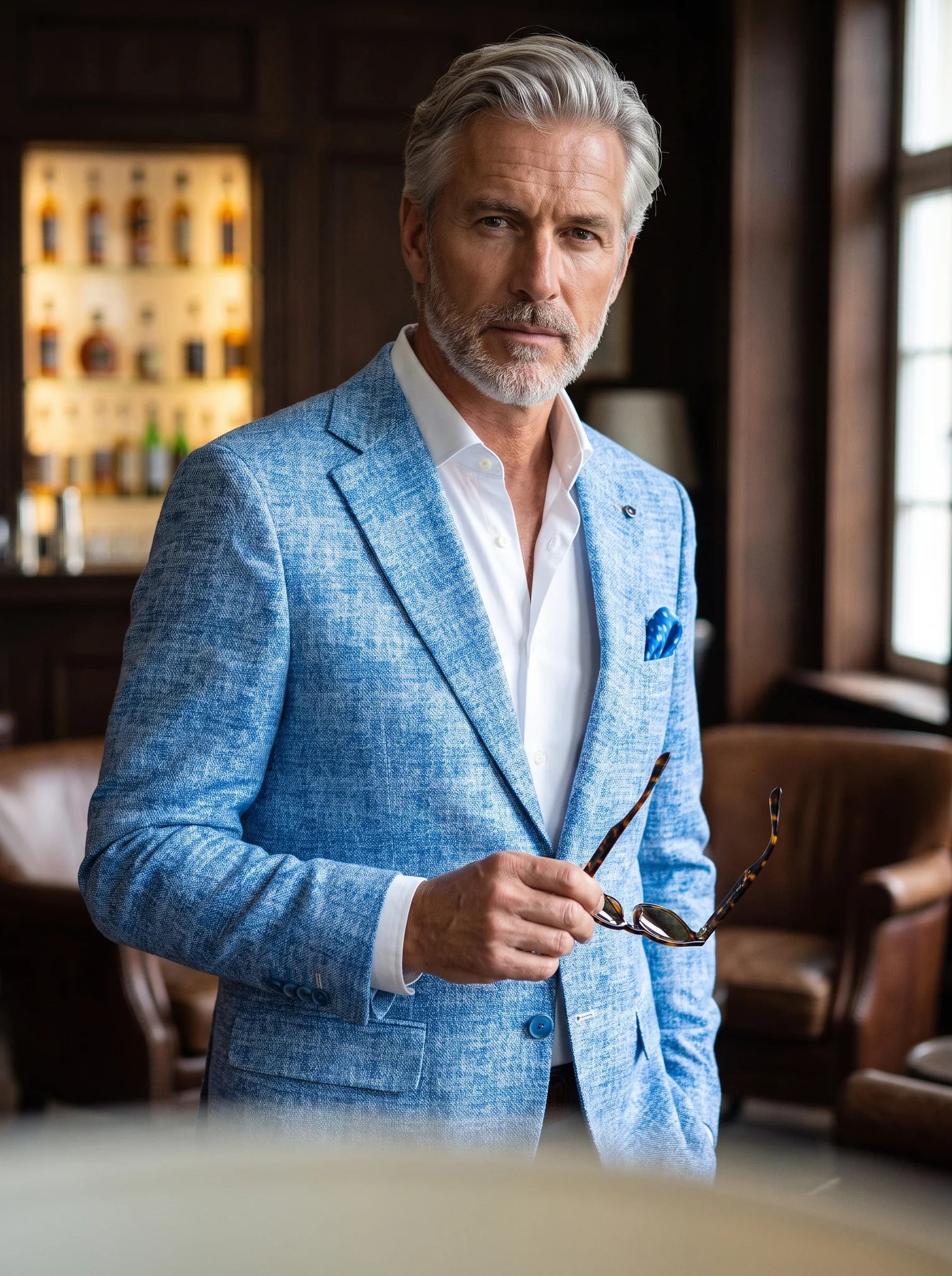 Kék Spriccelt Slim Fit Sportzakó Kék Spriccelt Slim Fit Sportzakó