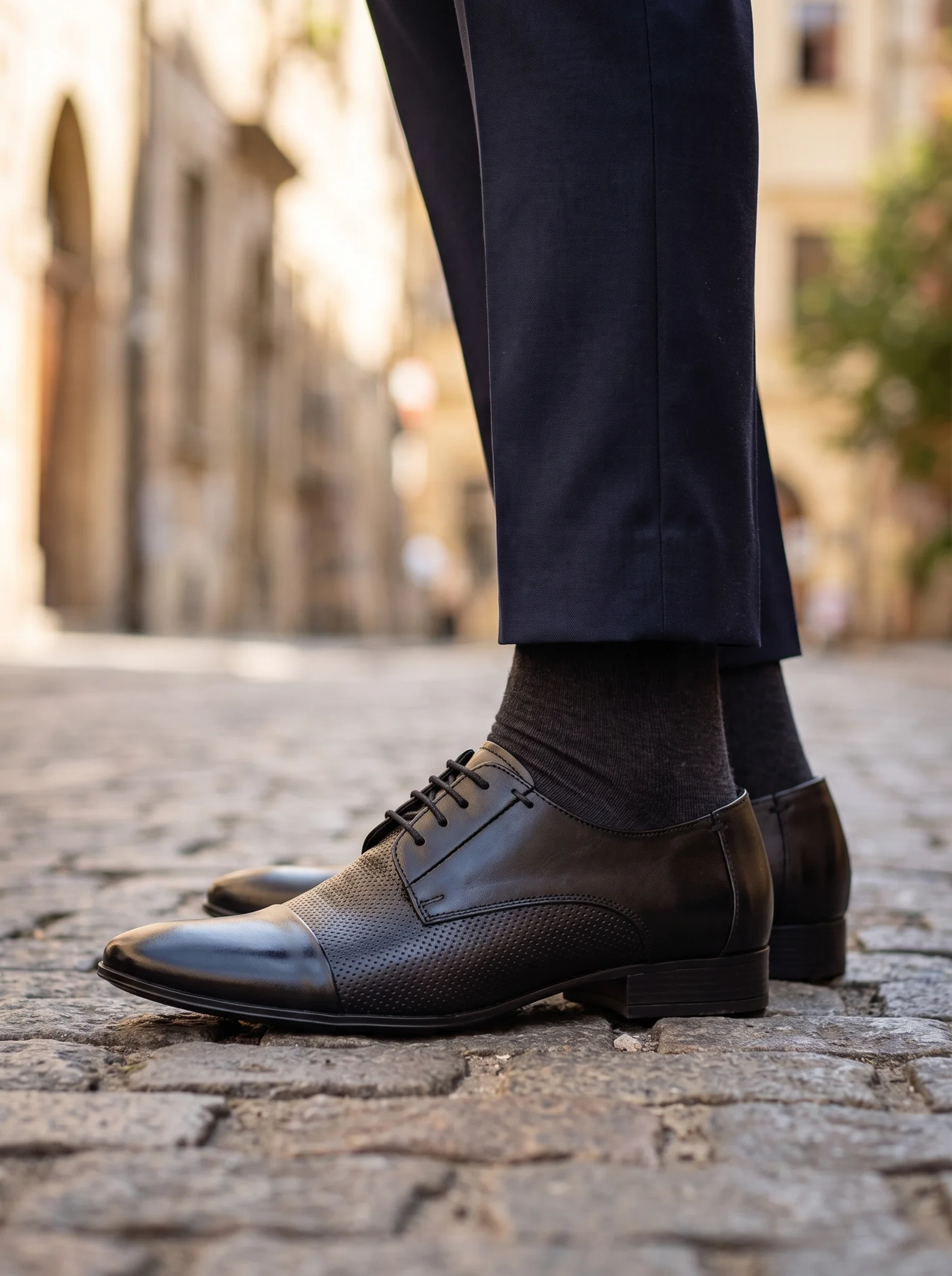 Fekete Alkalmi Bőr Cipő Fekete Alkalmi Bőr Cipő