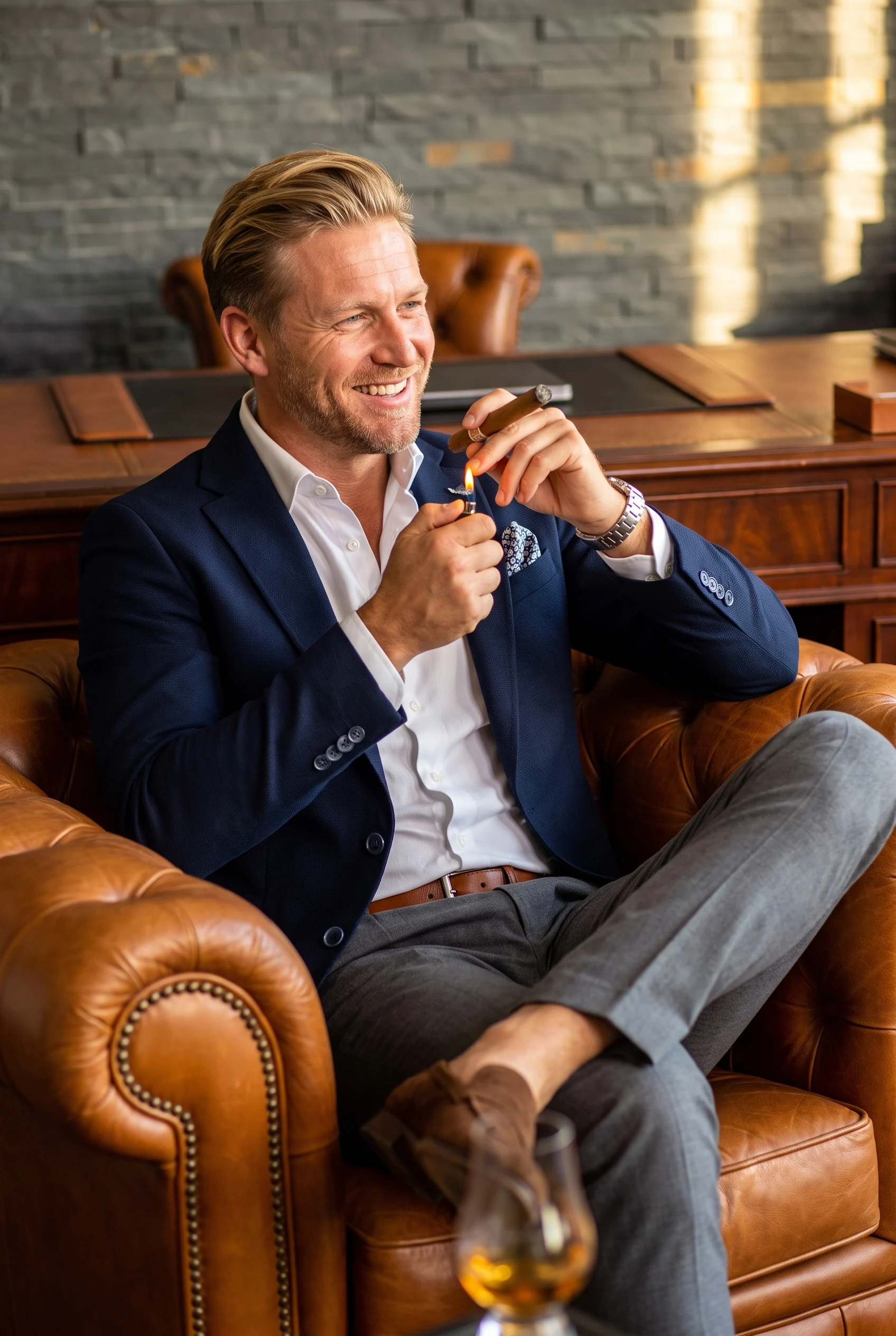 Sötétkék Slim Fit Sportzakó Sötétkék Slim Fit Sportzakó