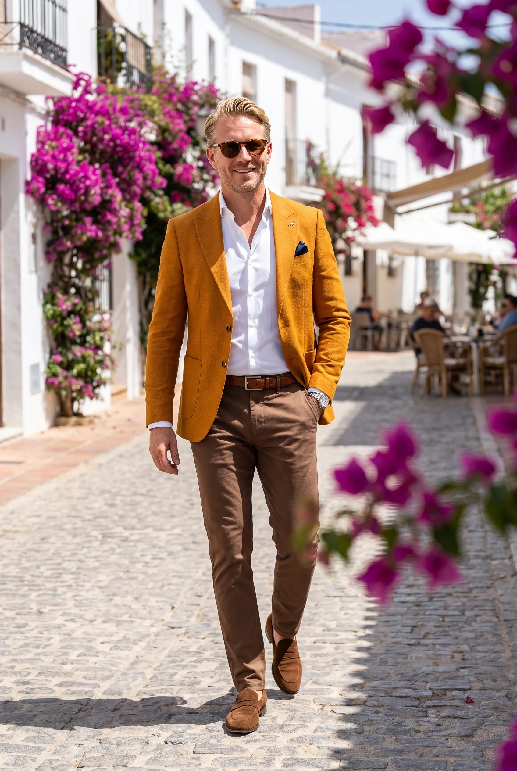 Okkersárga Slim Fit Sportzakó Okkersárga Slim Fit Sportzakó