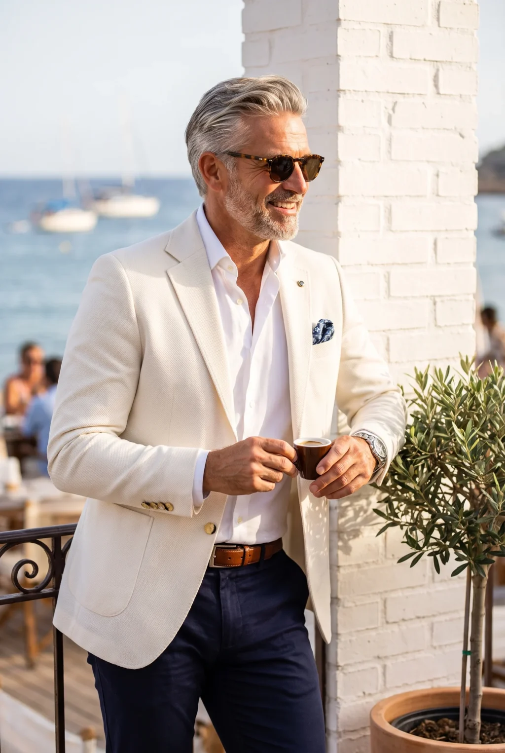 Törtfehér Slim Fit Sportzakó