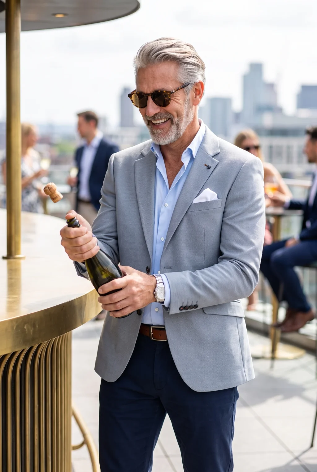Világos Szürke Slim Fit Sportzakó