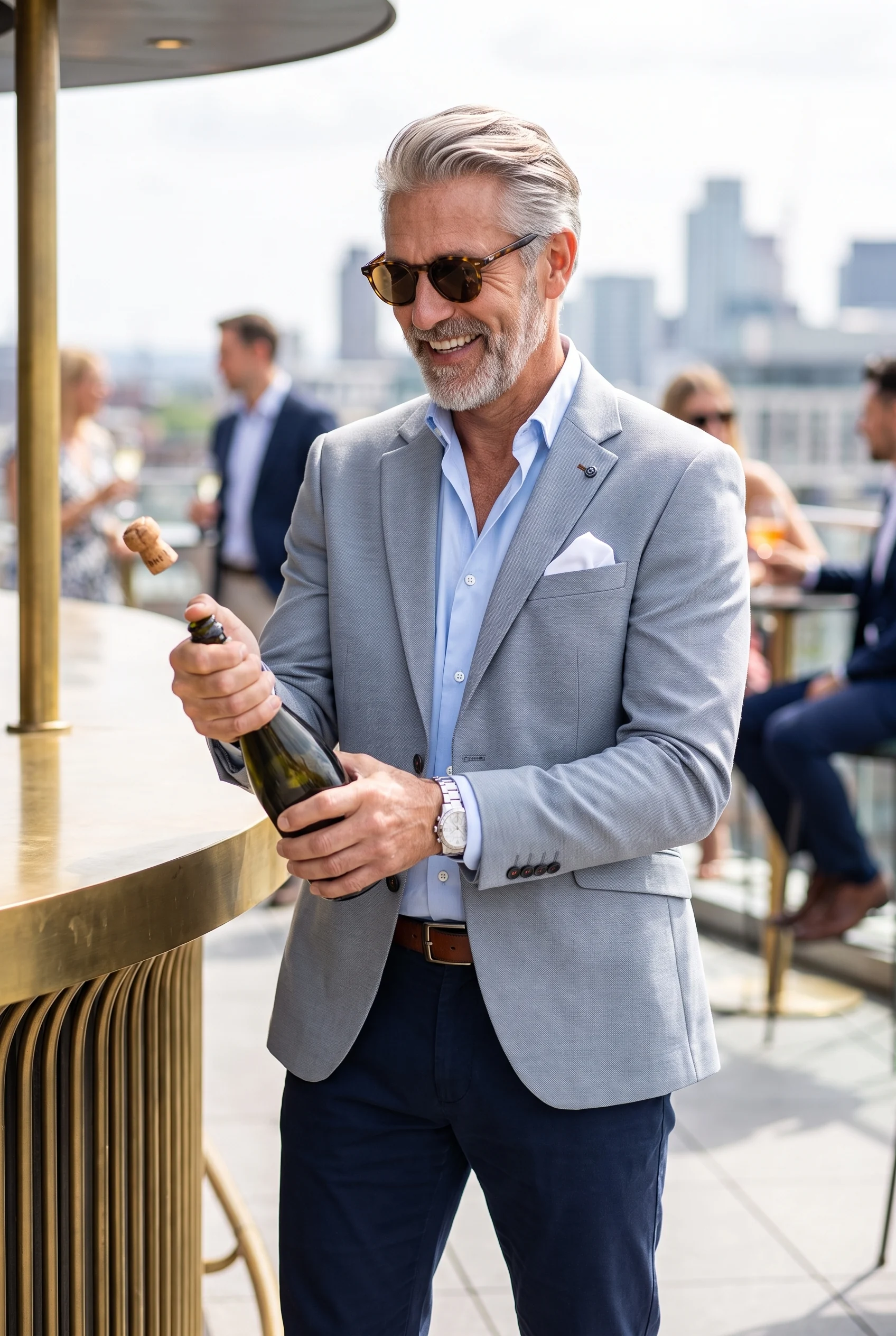 Világos Szürke Slim Fit  Sportzakó